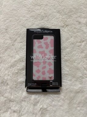 Wildflower Pink and White Cow Print iPhone Case